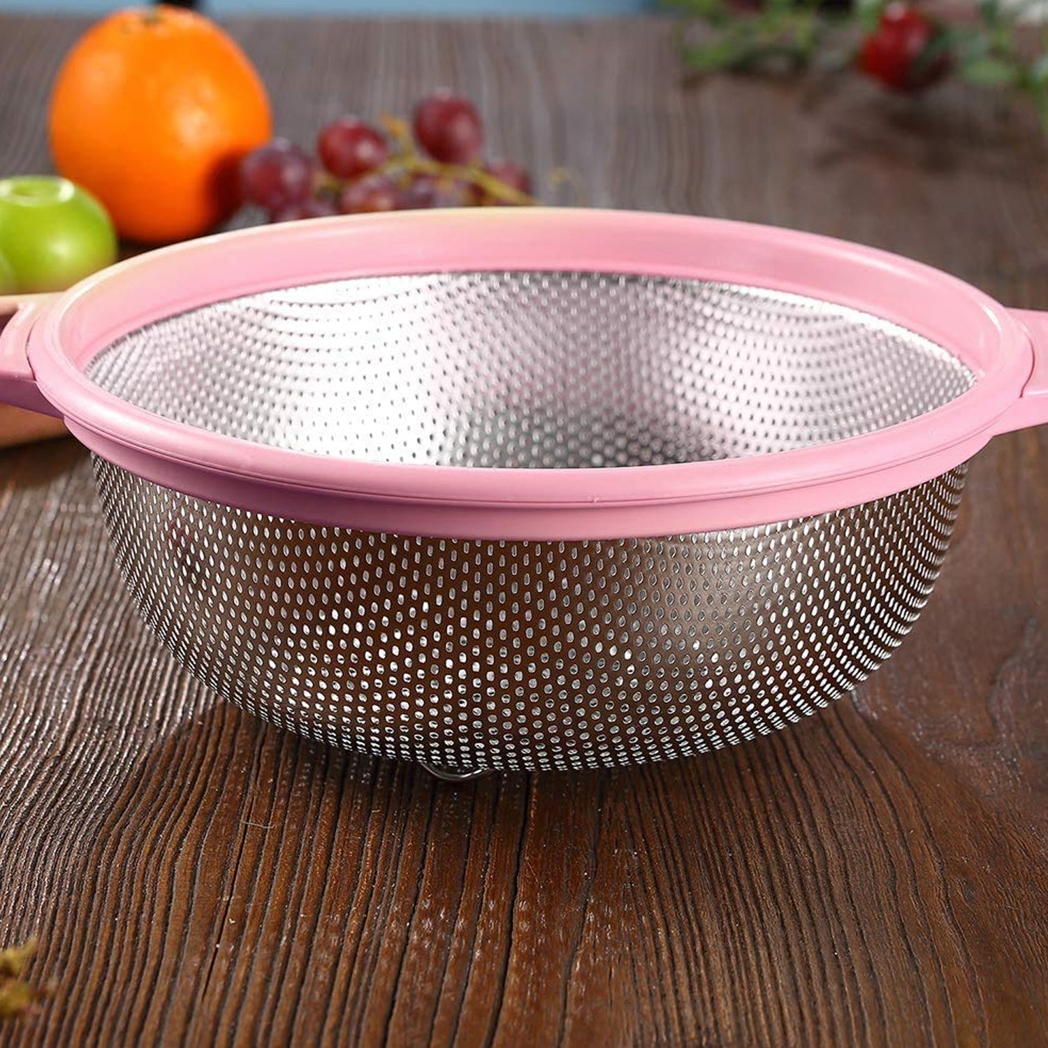 7145 Stainless Steel Colander with Handle, Large Metal Green Strainer for Pasta, Spaghetti, Berry, Veggies, Fruits, Kitchen Food Colander, Dishwasher Safe DeoDap 7145 Stainless Steel Colander with Handle, Large Metal Green Strainer for Pasta, Spaghetti, Berry, Veggies, Fruits, Kitchen Food Colander, Dishwasher Safe DeoDap